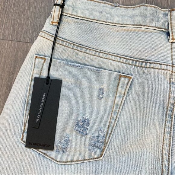 One Teaspoon Awesome Baggies Jeans Straight leg Boyfriend Distressed Denim - Picture 9 of 16